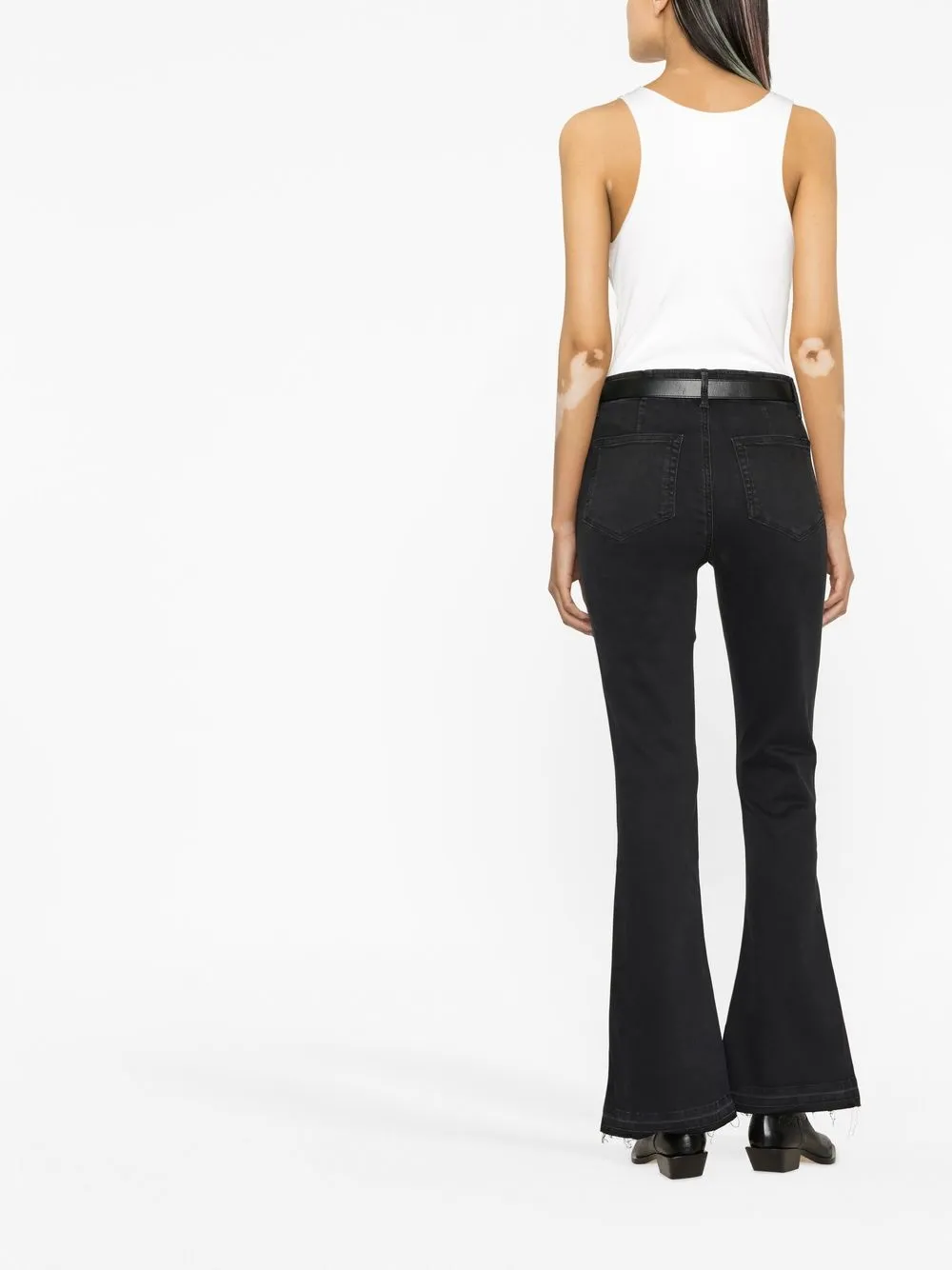  Paige Jeans Mit Ausgestelltem Bein   Schwarz 