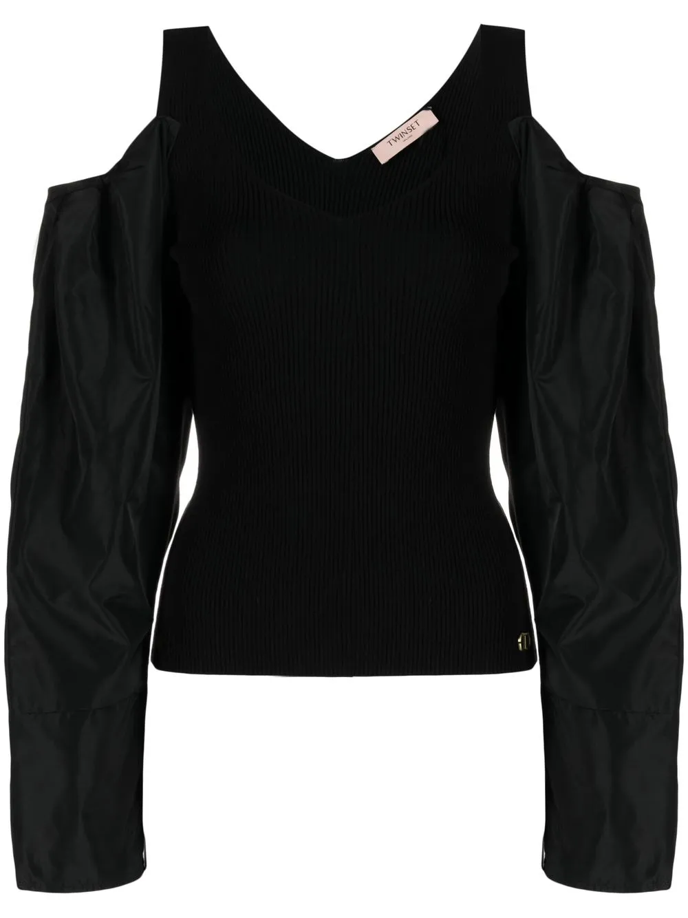 

TWINSET cold-shoulder long-sleeve dress - Black