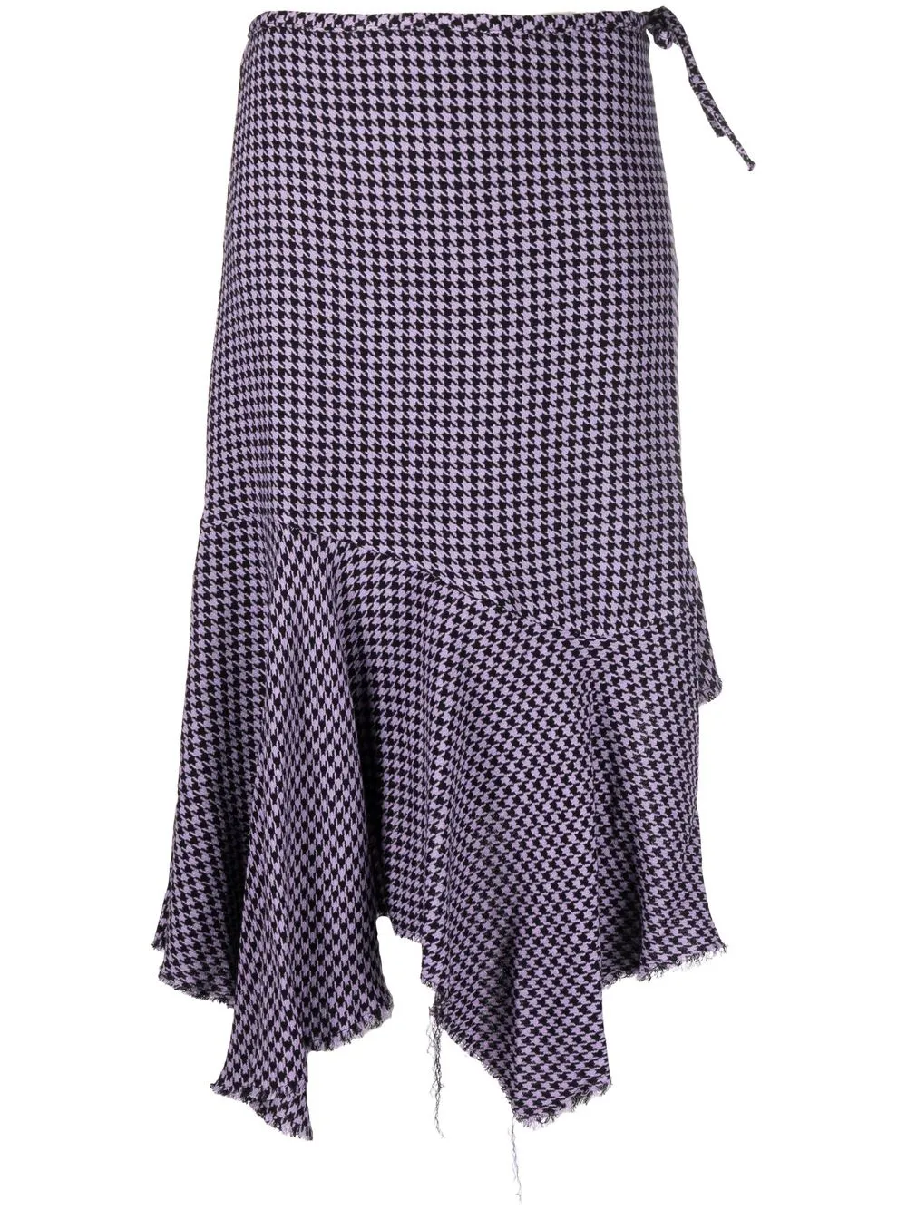 

Marques'Almeida asymmetric check-print midi skirt - Black