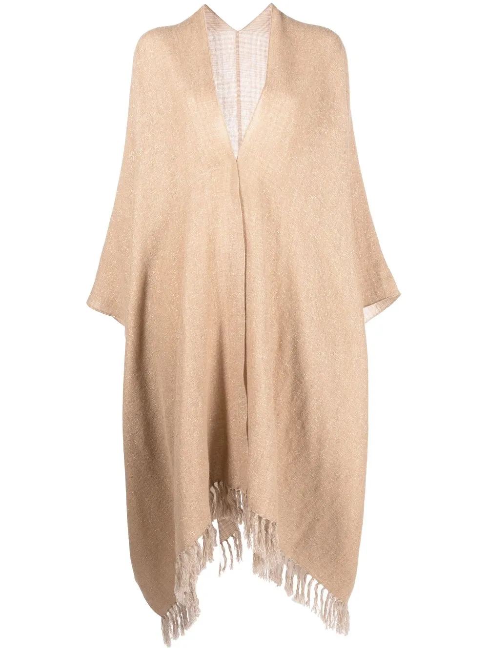 

Brunello Cucinelli fringed oversized coat - Neutrals