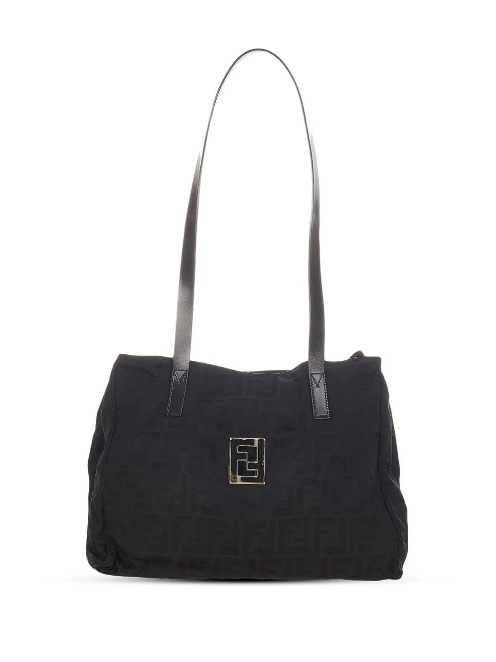 

Fendi Pre-Owned Zucca logo-plaque tote bag - Black