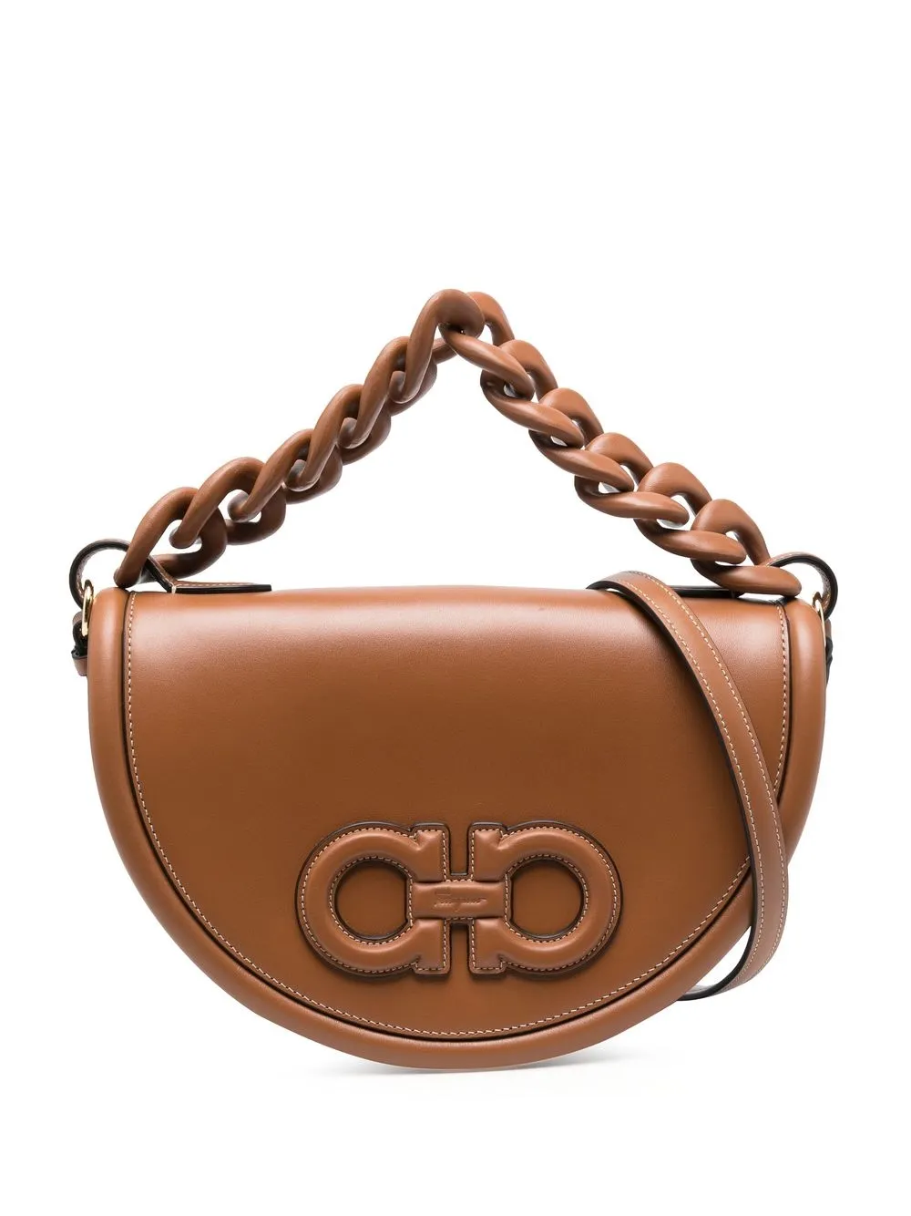 

Salvatore Ferragamo Aura leather shoulder bag - Brown