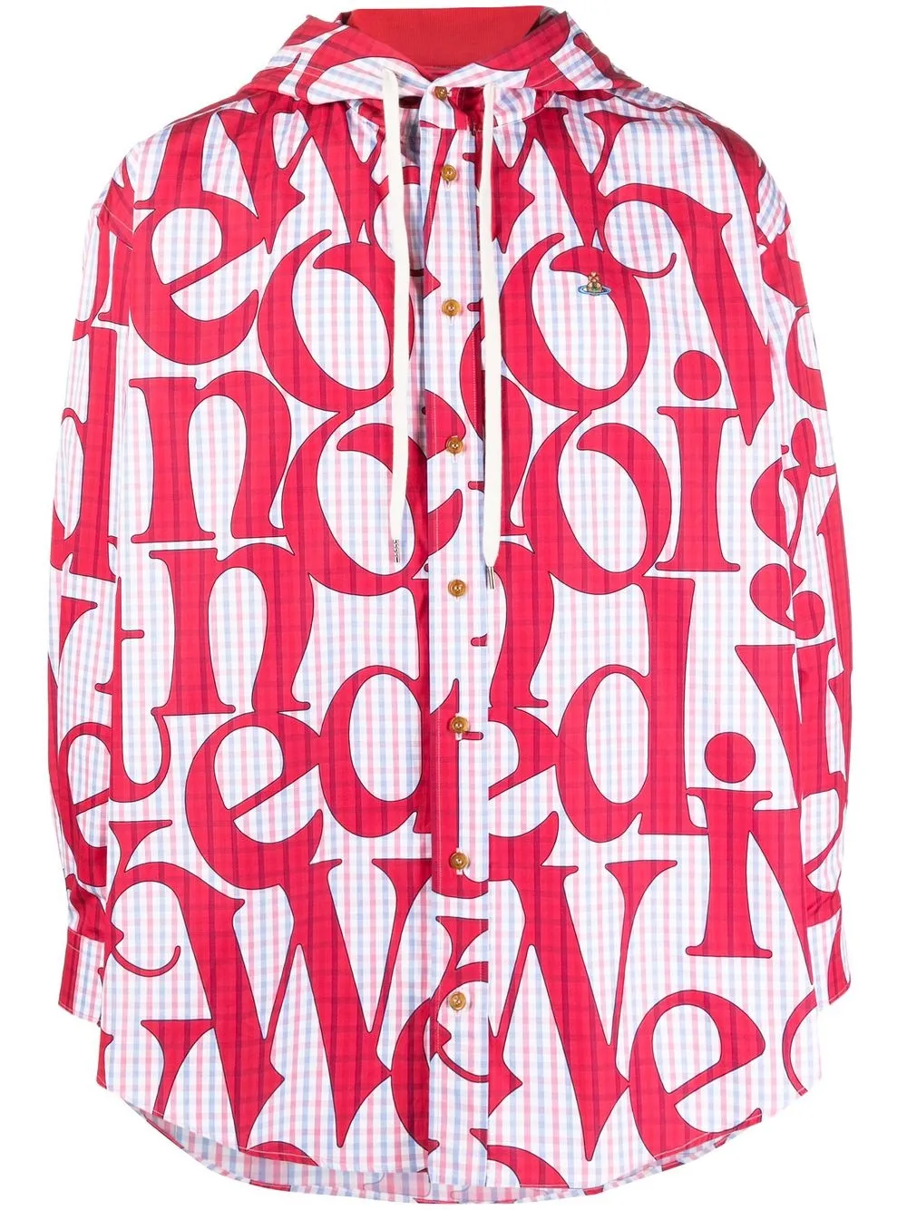 

Vivienne Westwood logo-print hooded shirt - Blue