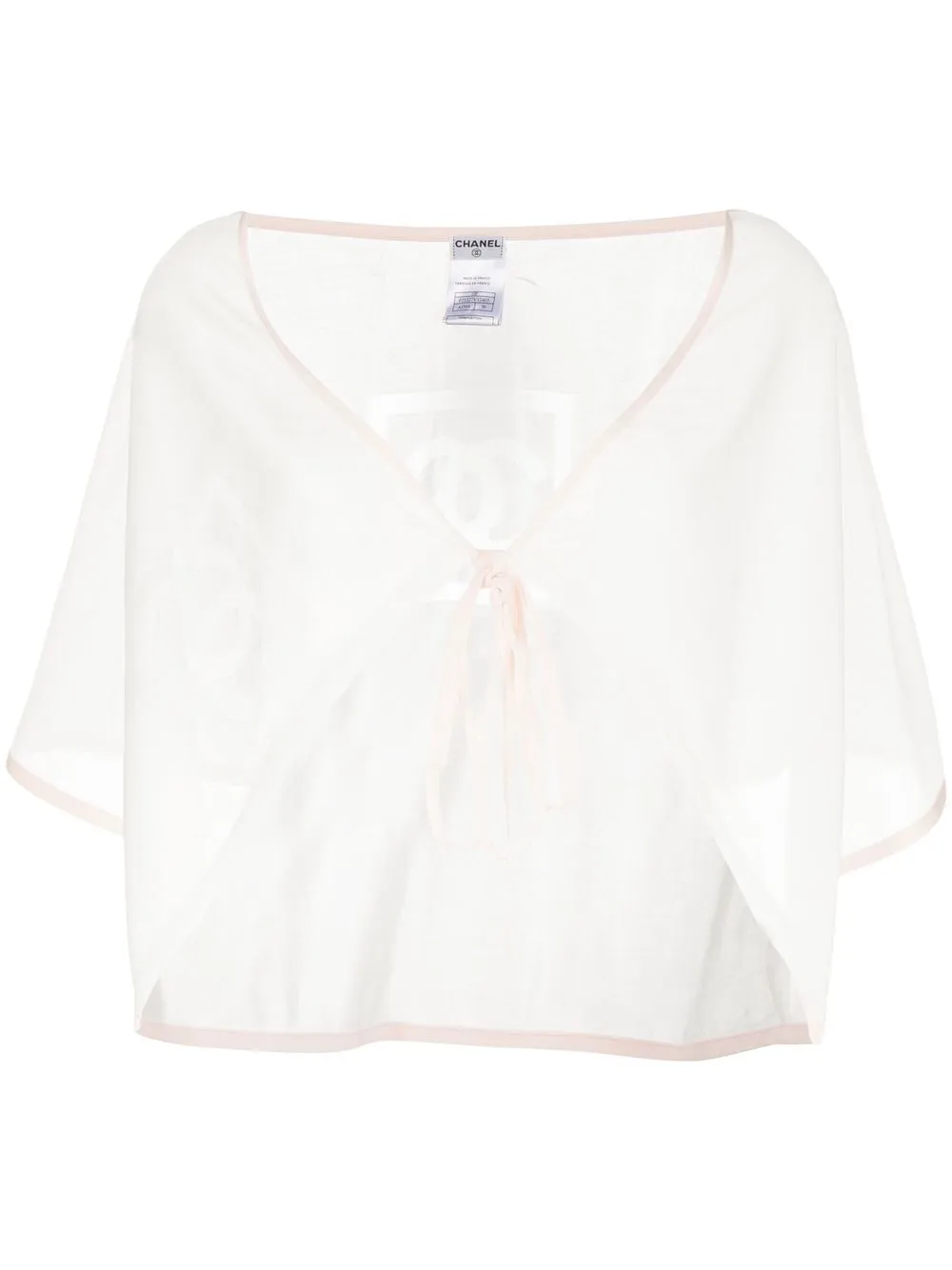 

Chanel Pre-Owned 2003 CC Sports Line cape-style top - White