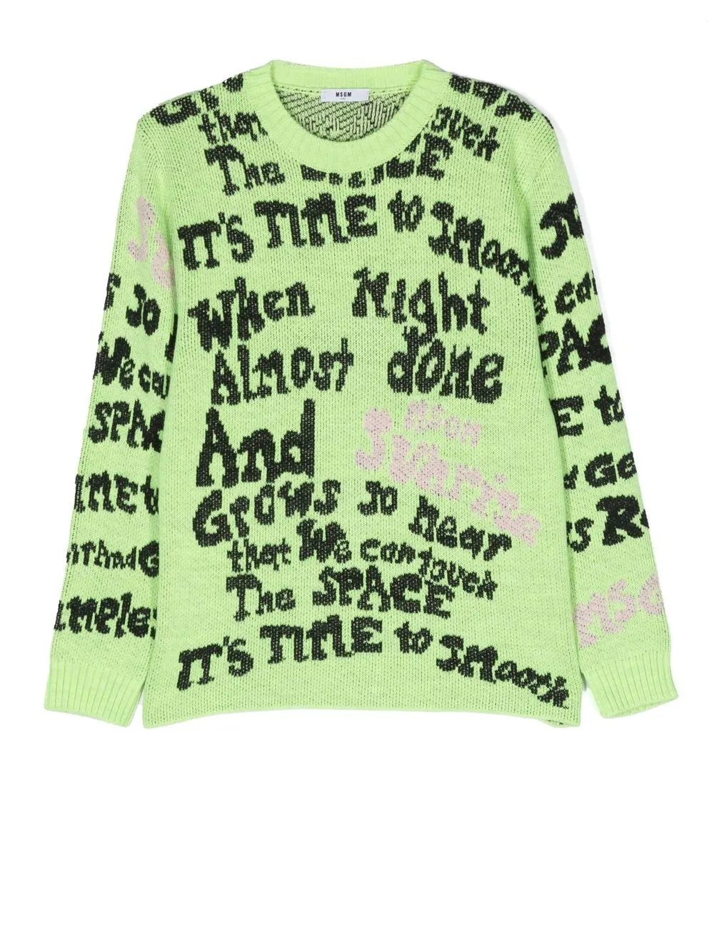 

MSGM Kids intarsia-knit crew-neck jumper - Green