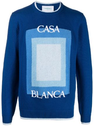 Casablanca Logo Degrade Intarsia Jumper Navy – ONE51