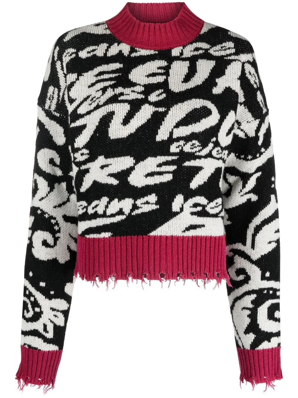 

Versace Jeans Couture Logo Brush Couture-print jumper - Black