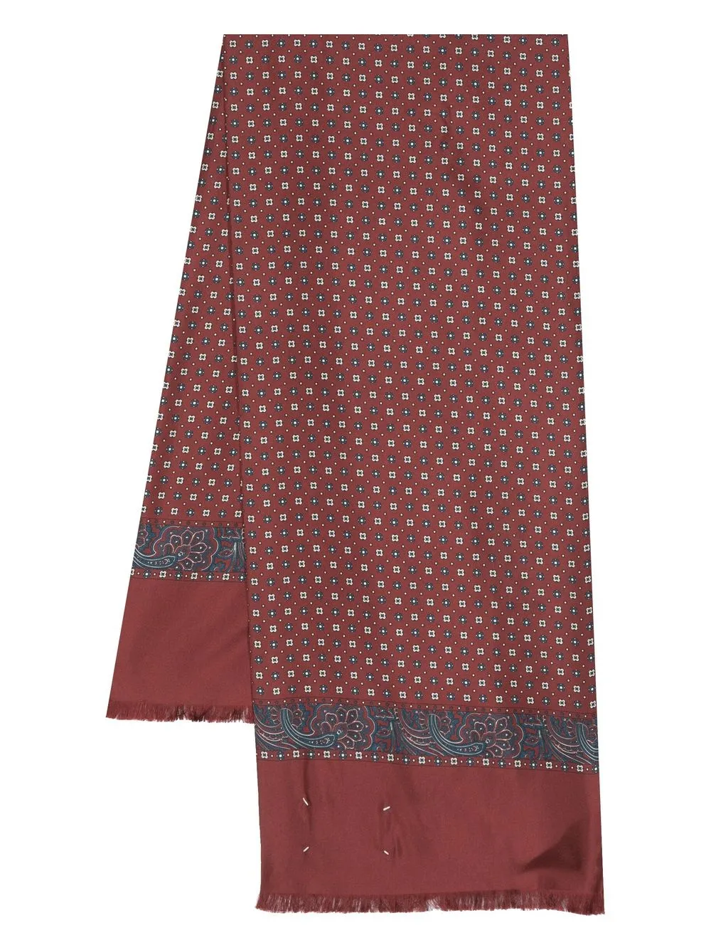 

Maison Margiela geometric-print frayed scarf - Red