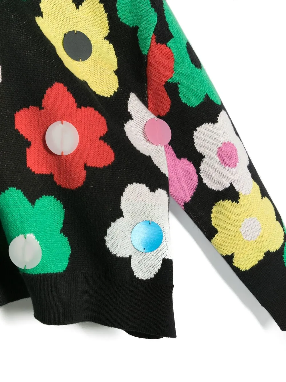  Stella Mccartney Kids Intarsien Pullover Mit Blumen   Schwarz 