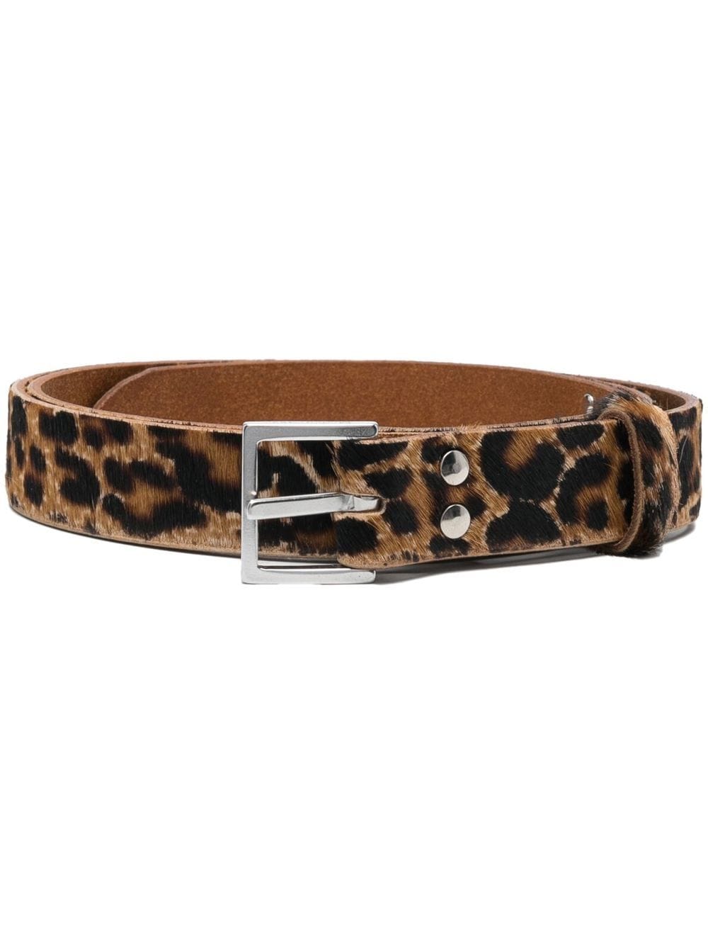 cheetah-print calf-hair belt