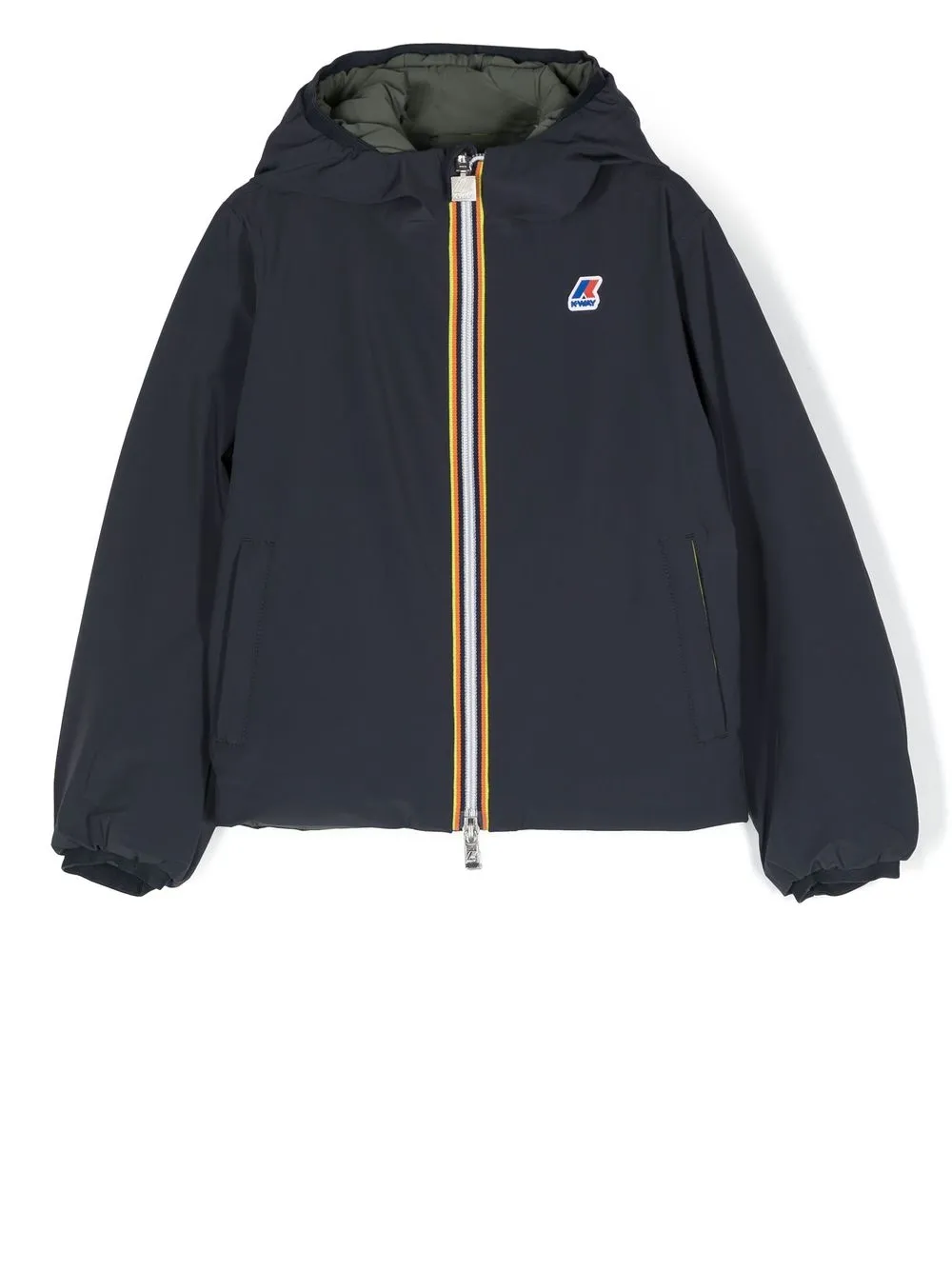 

K-Way logo-patch zip-up jacket - Blue