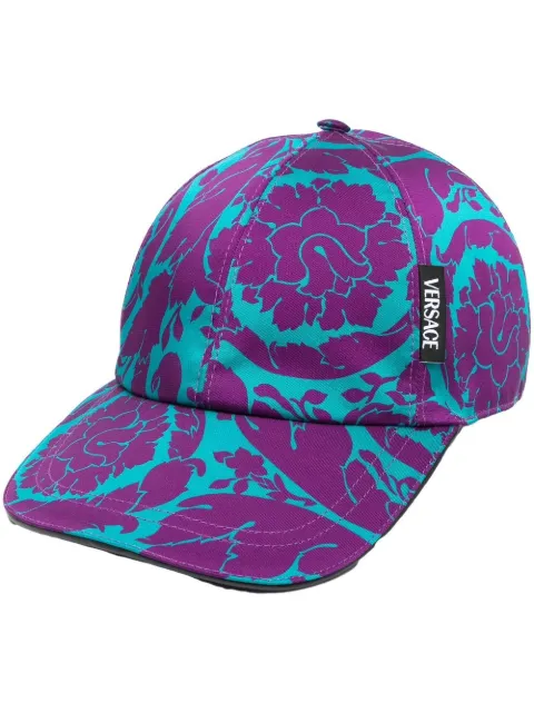 Versace gorra con estampado floral