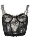 AC9 lace-detail bustier top - Black