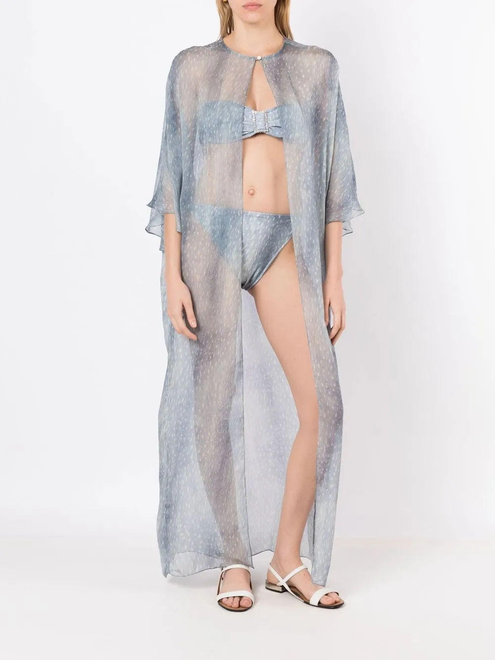 Adriana Degreas Zijden badjas - Blauw