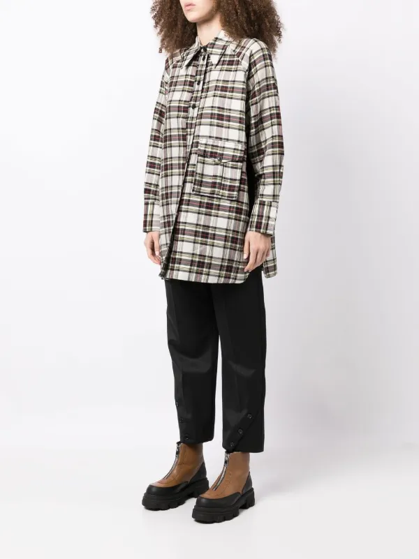 Ganni checked coat store