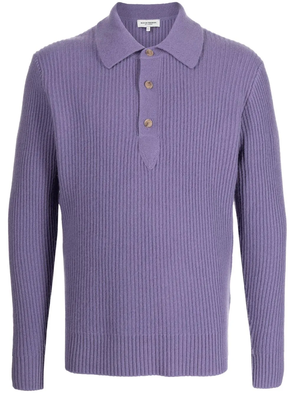 

Man On The Boon. cashmere polo-collar jumper - Purple