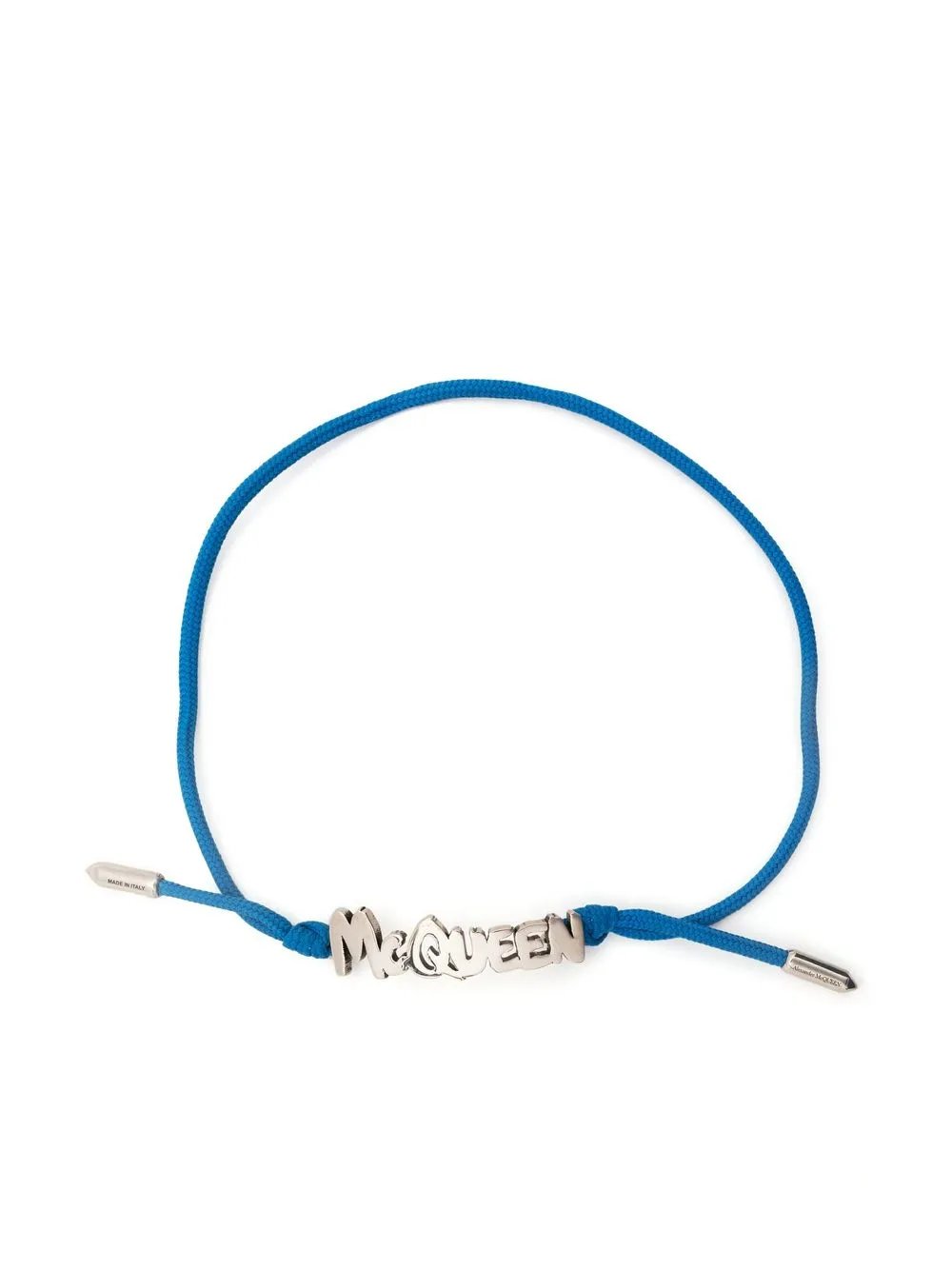 

Alexander McQueen pulsera con placa del logo - Azul