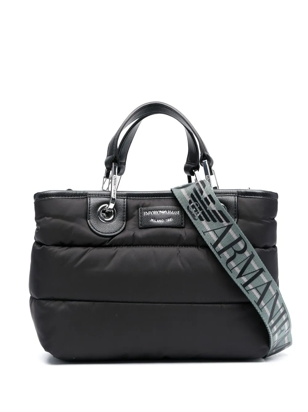 

Emporio Armani tote capitonada - Negro