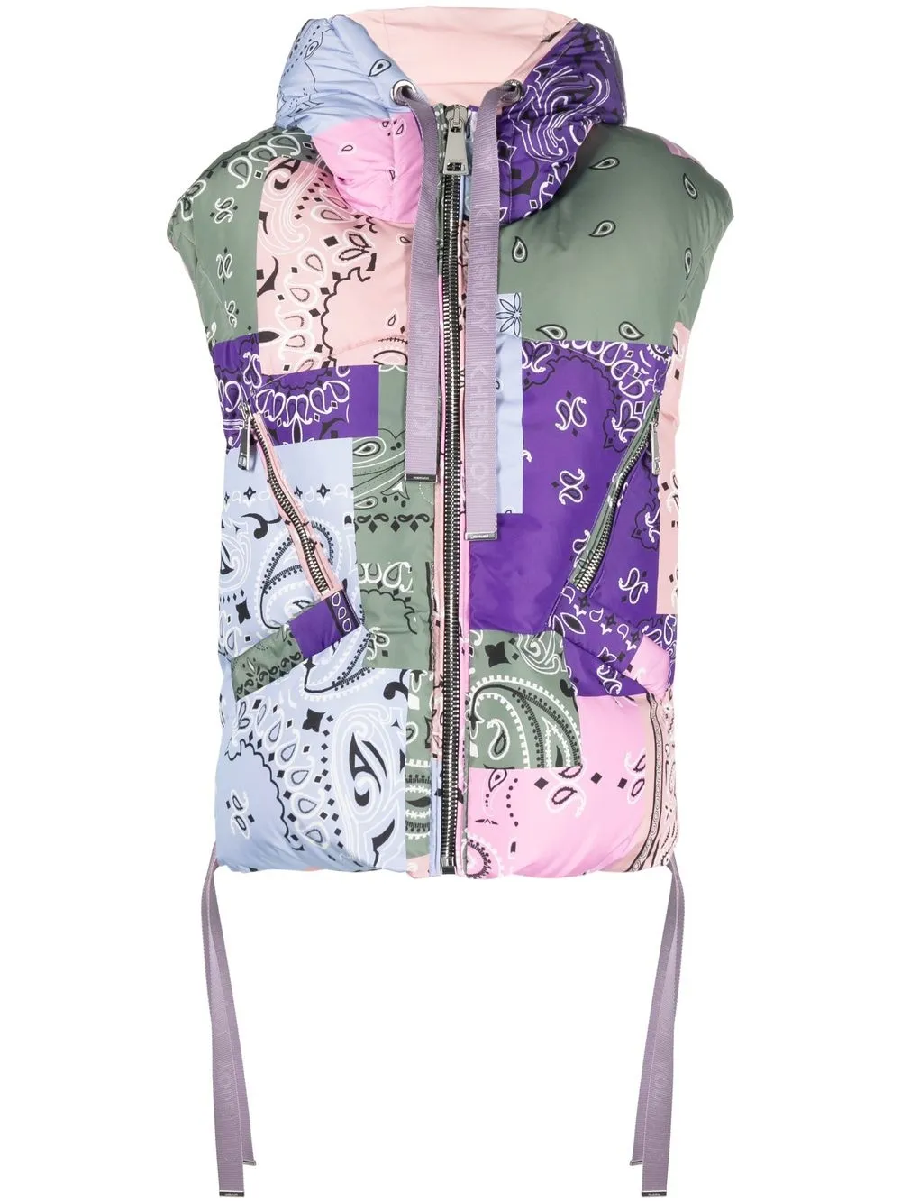 

Khrisjoy patchwork paisley-print down gilet - Purple