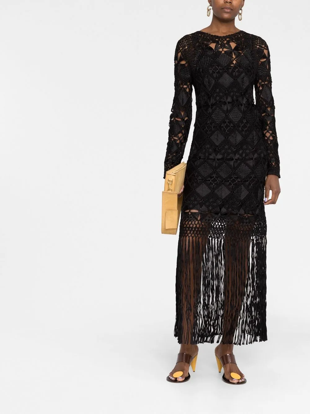 Zimmermann Kaleidoscope MacramÃ© Dress In Black | ModeSens