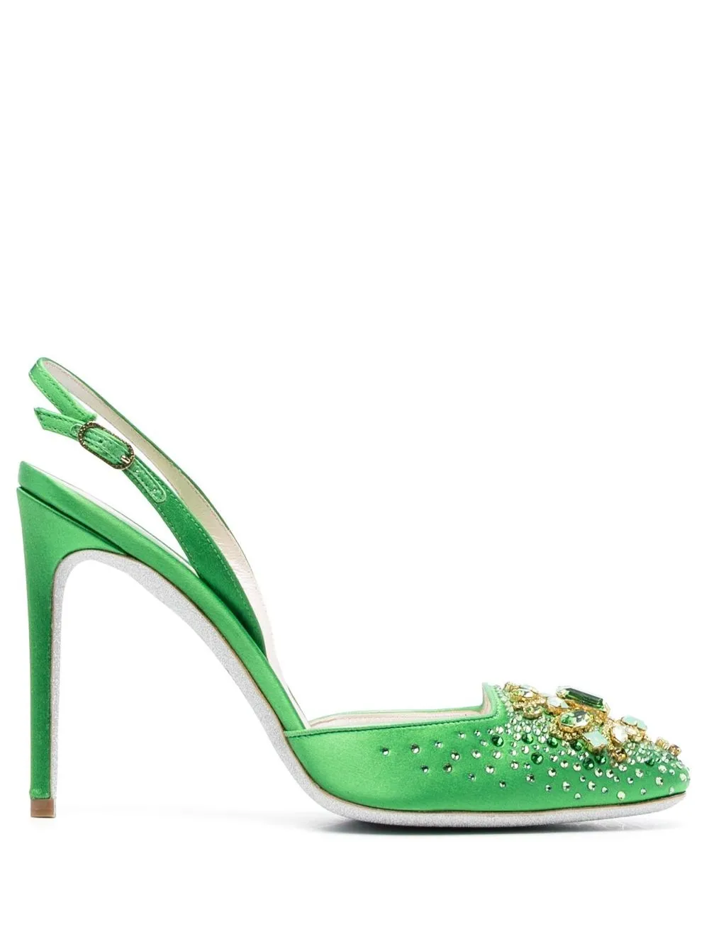 

René Caovilla Strass 115mm crystal pumps - Green