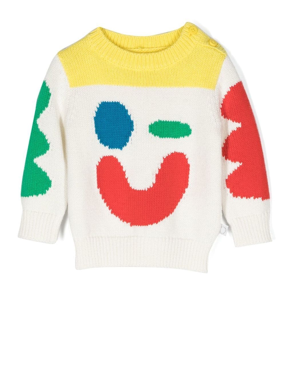 

Stella McCartney Kids suéter tejido en intarsia con cuello redondo - Blanco