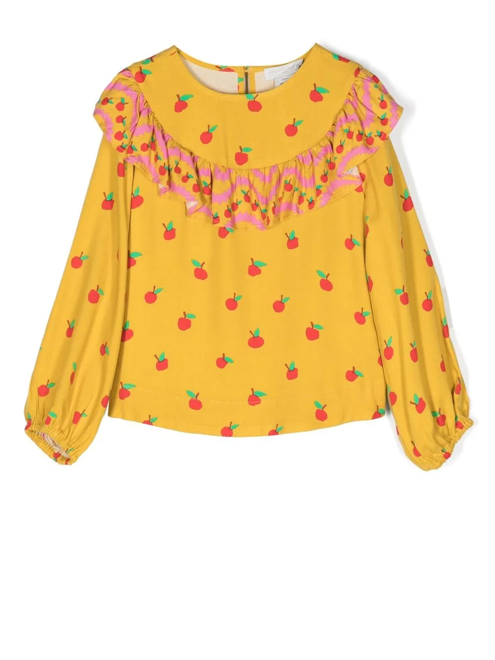 

Stella McCartney Kids blusa con motivo y volantes - Amarillo