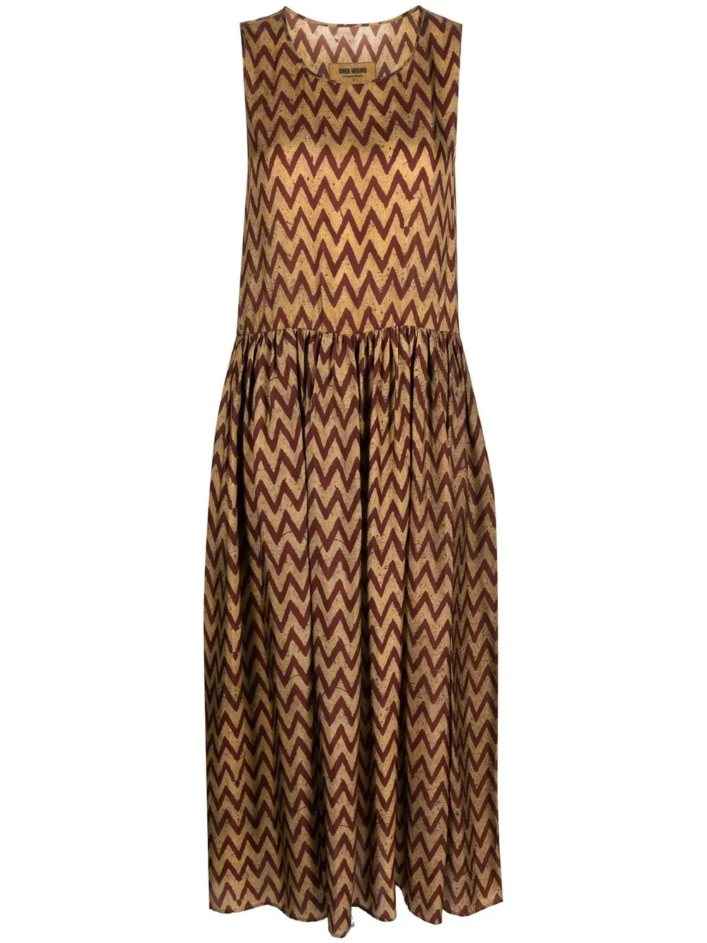 

Uma Wang zigzag-print midi dress - Neutrals