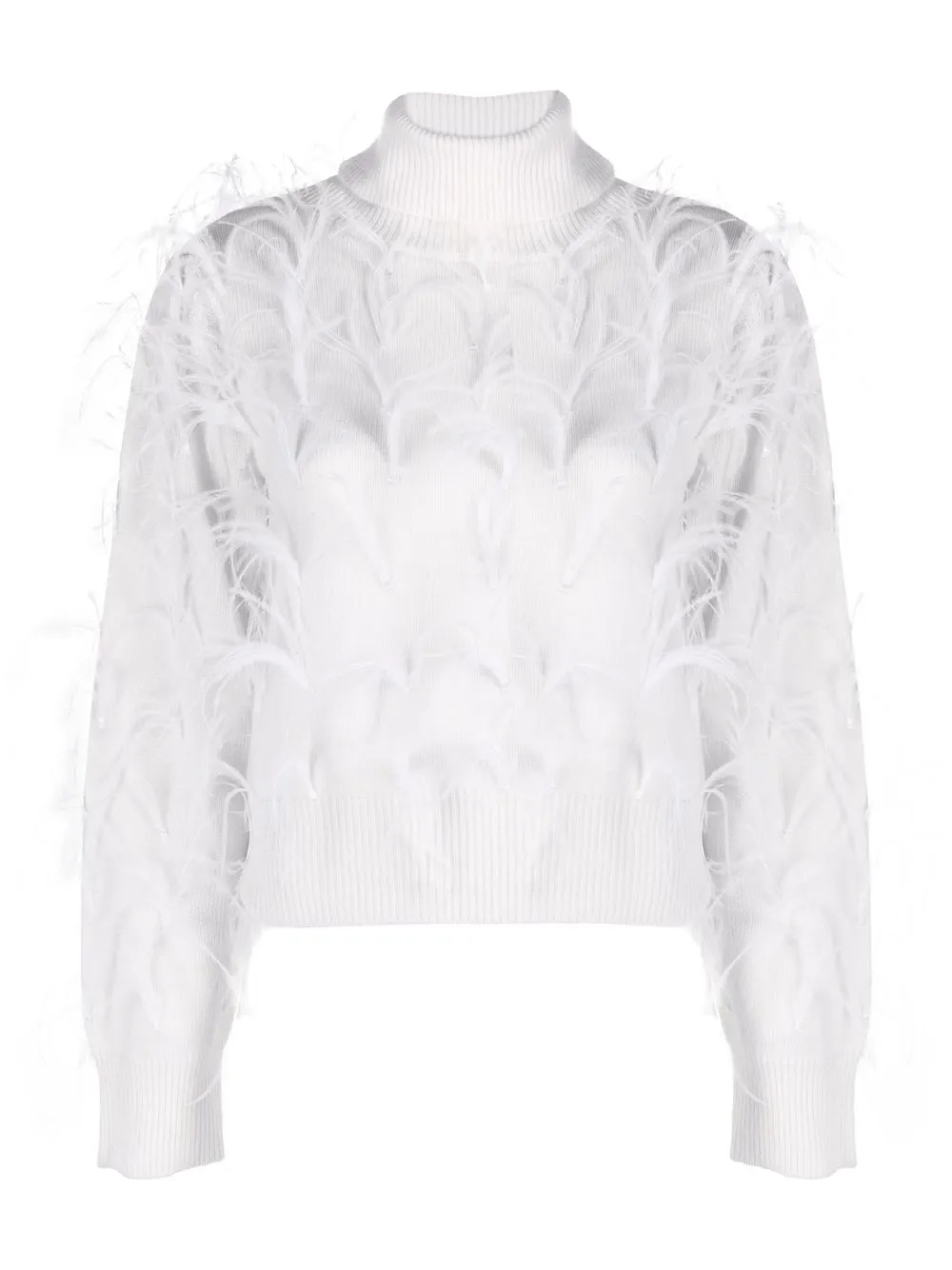 

P.A.R.O.S.H. Lucy feather-embellished jumper - White