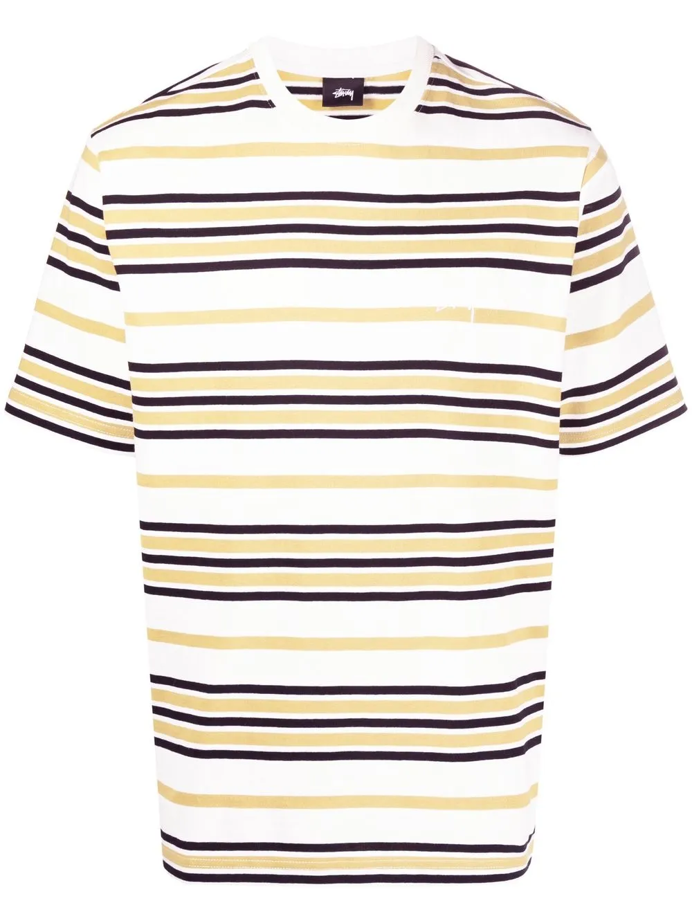 

Stüssy striped embroidered-logo T-shirt - White