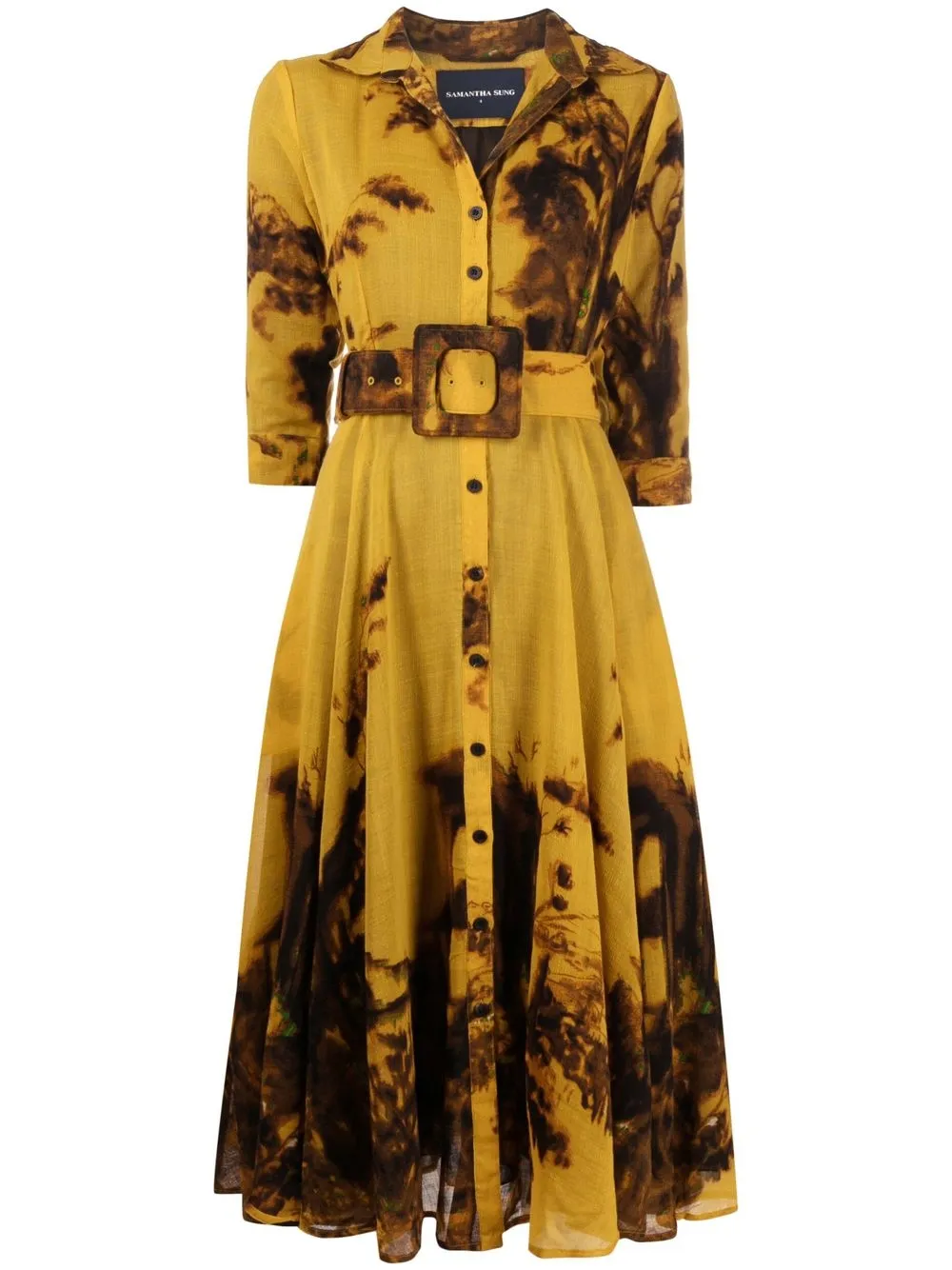 

Samantha Sung Autum Scenery wool shirtdress - Yellow
