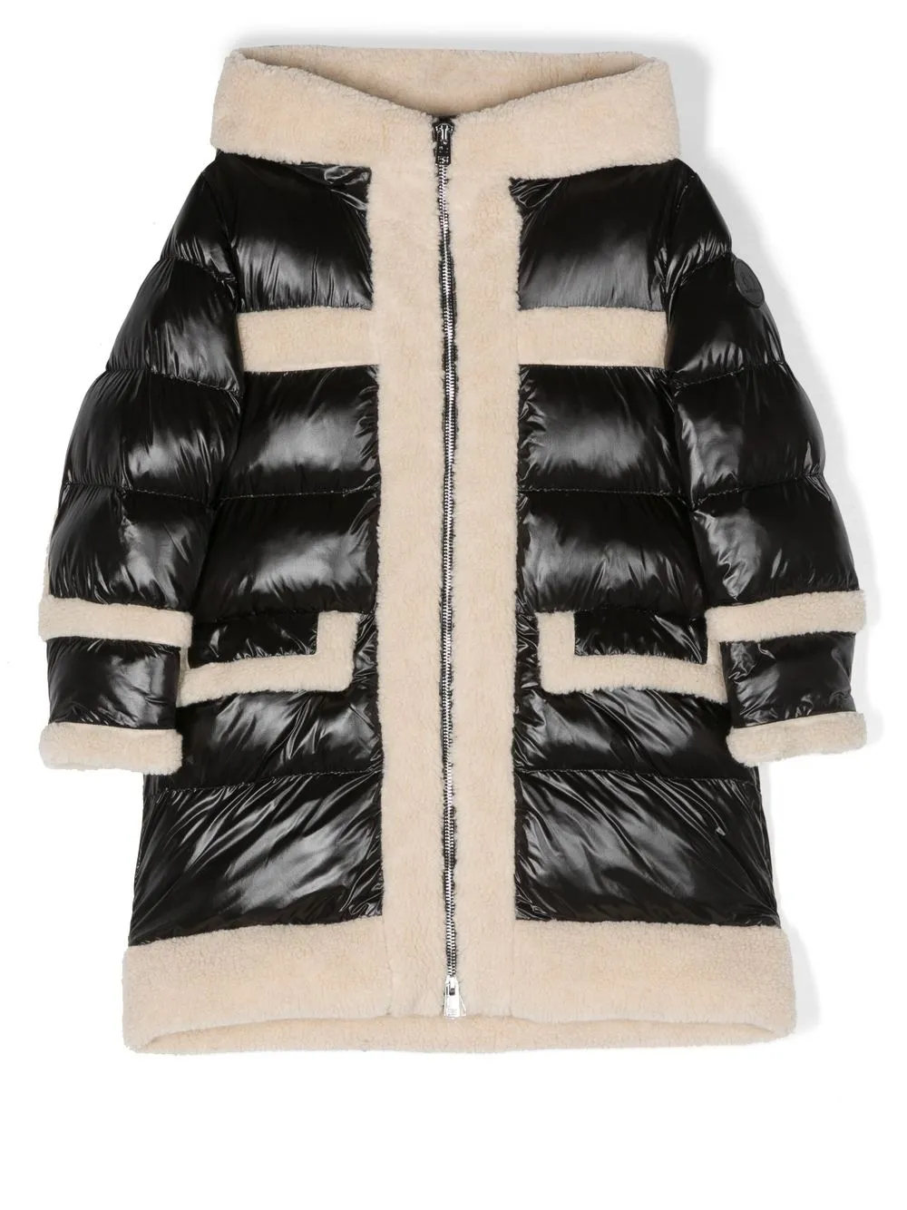 

Woolrich Kids abrigo con ribete en contraste - Negro