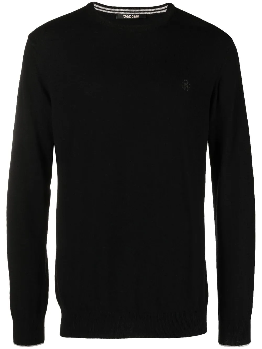 

Roberto Cavalli embroidered logo crew neck sweater - Black