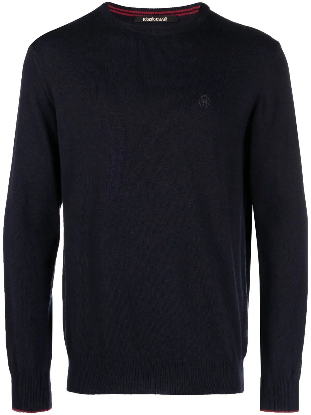 

Roberto Cavalli embroidered logo crew neck sweater - Blue