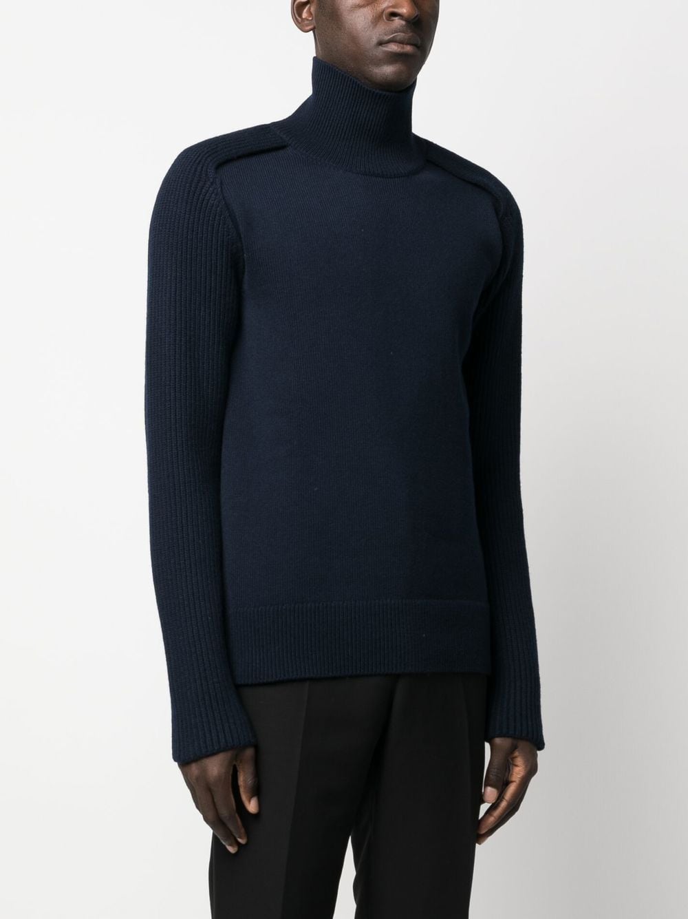 Shop Jil Sander High-neck Wool Jumper In Blue