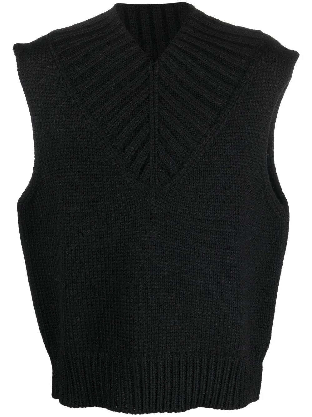 

Jil Sander knitted V-neck vest top - Black