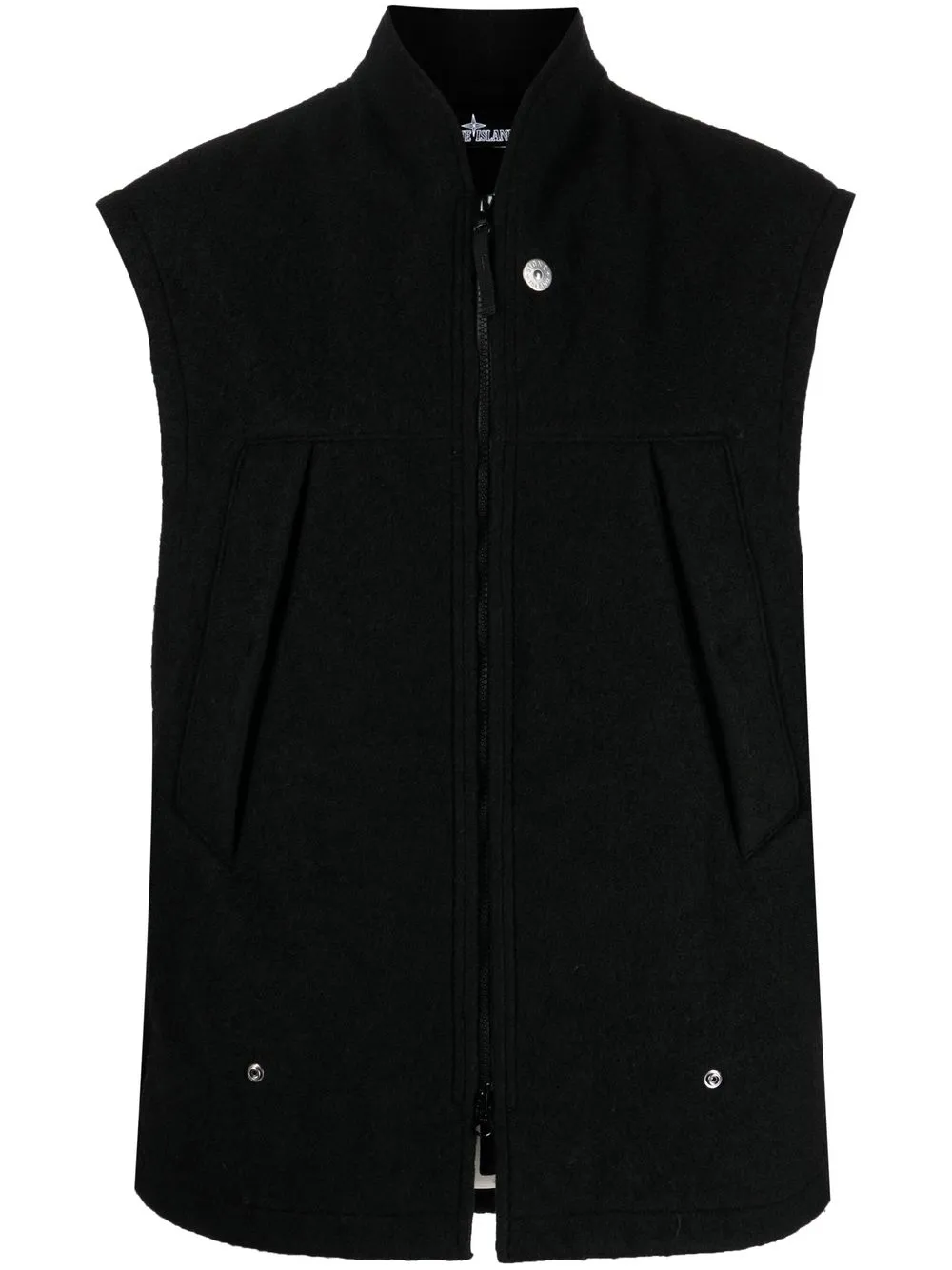 

Stone Island Shadow Project collarless fleece gilet - Black