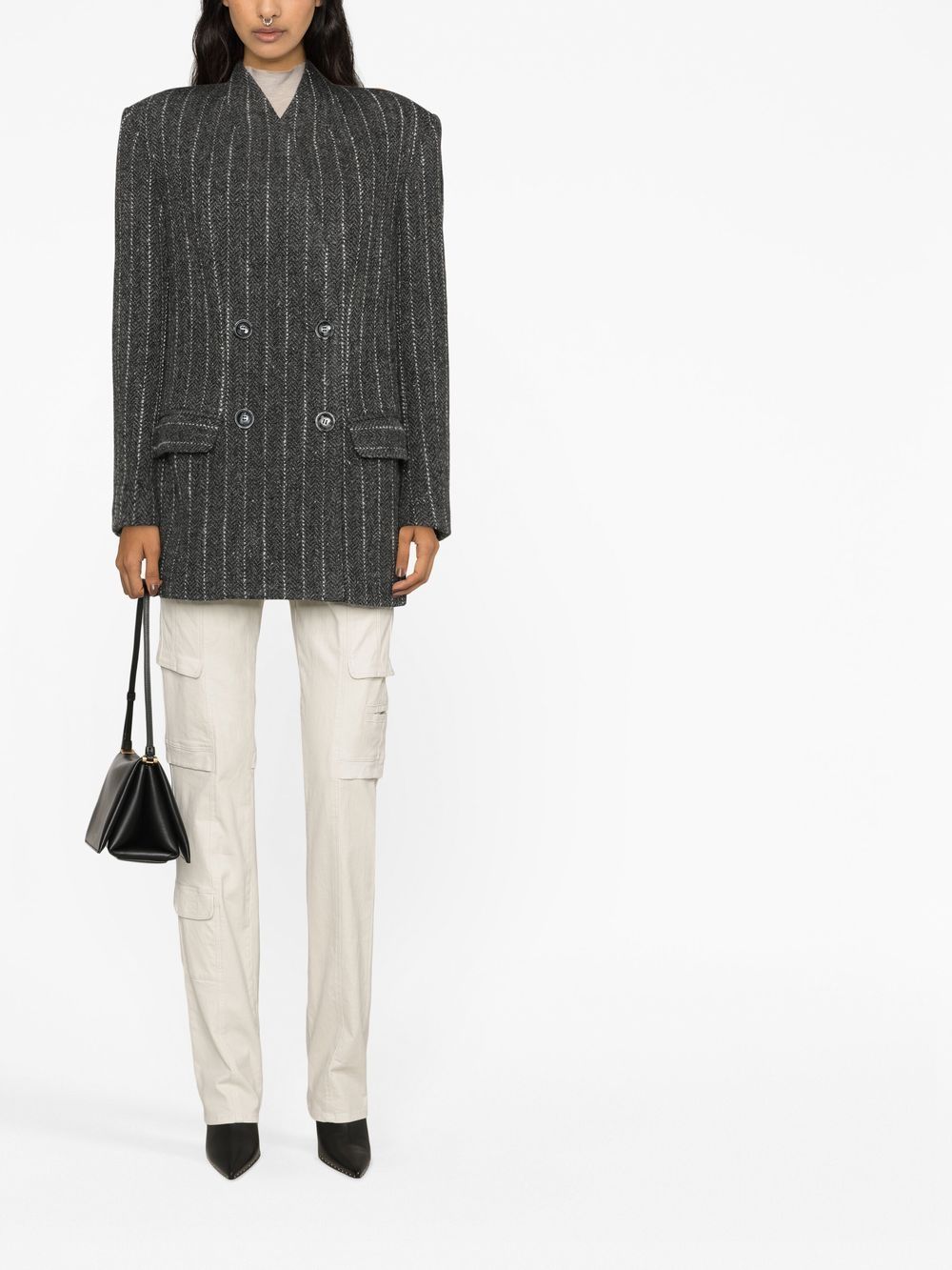 ISABEL MARANT Lila Striped double-breasted Coat - Farfetch