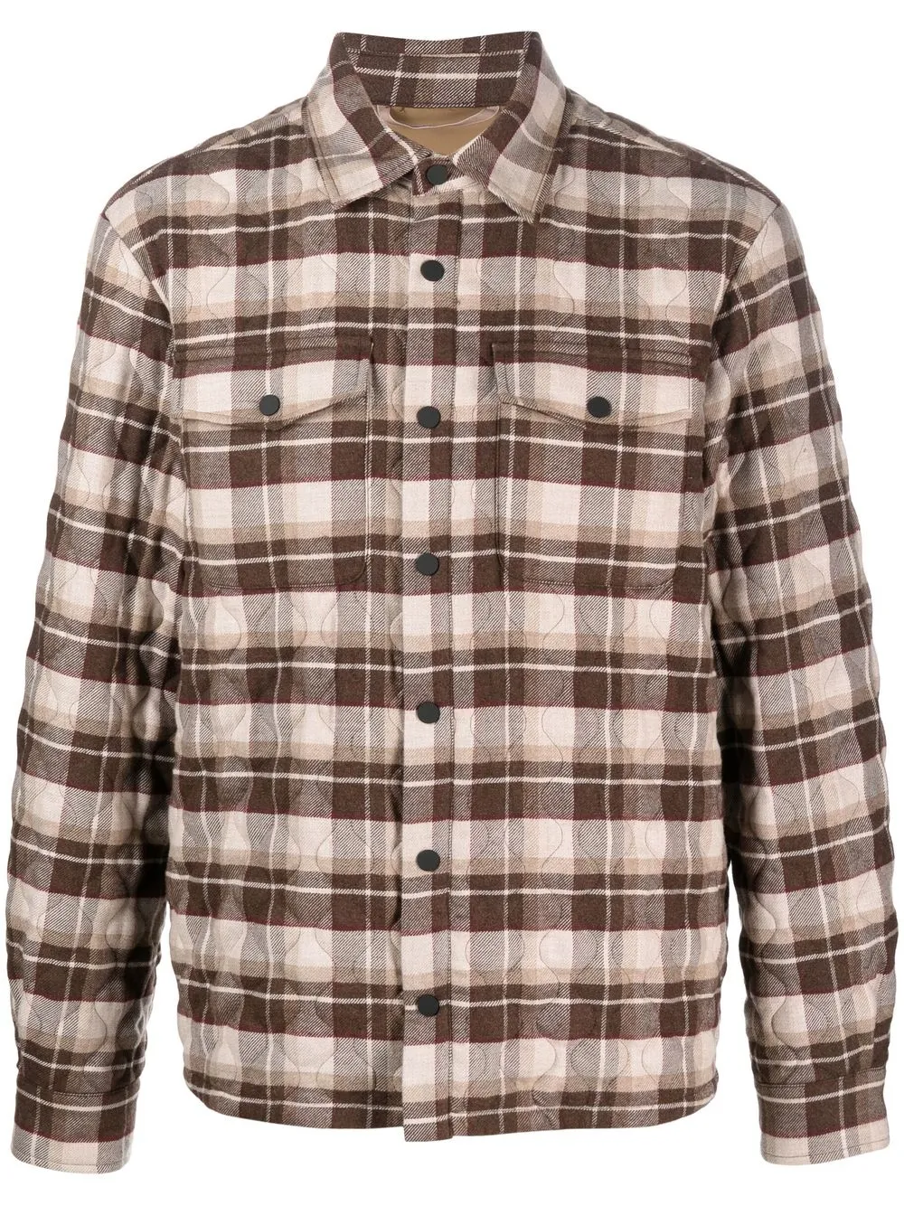 

Peserico check-pattern button-up shirt - Brown