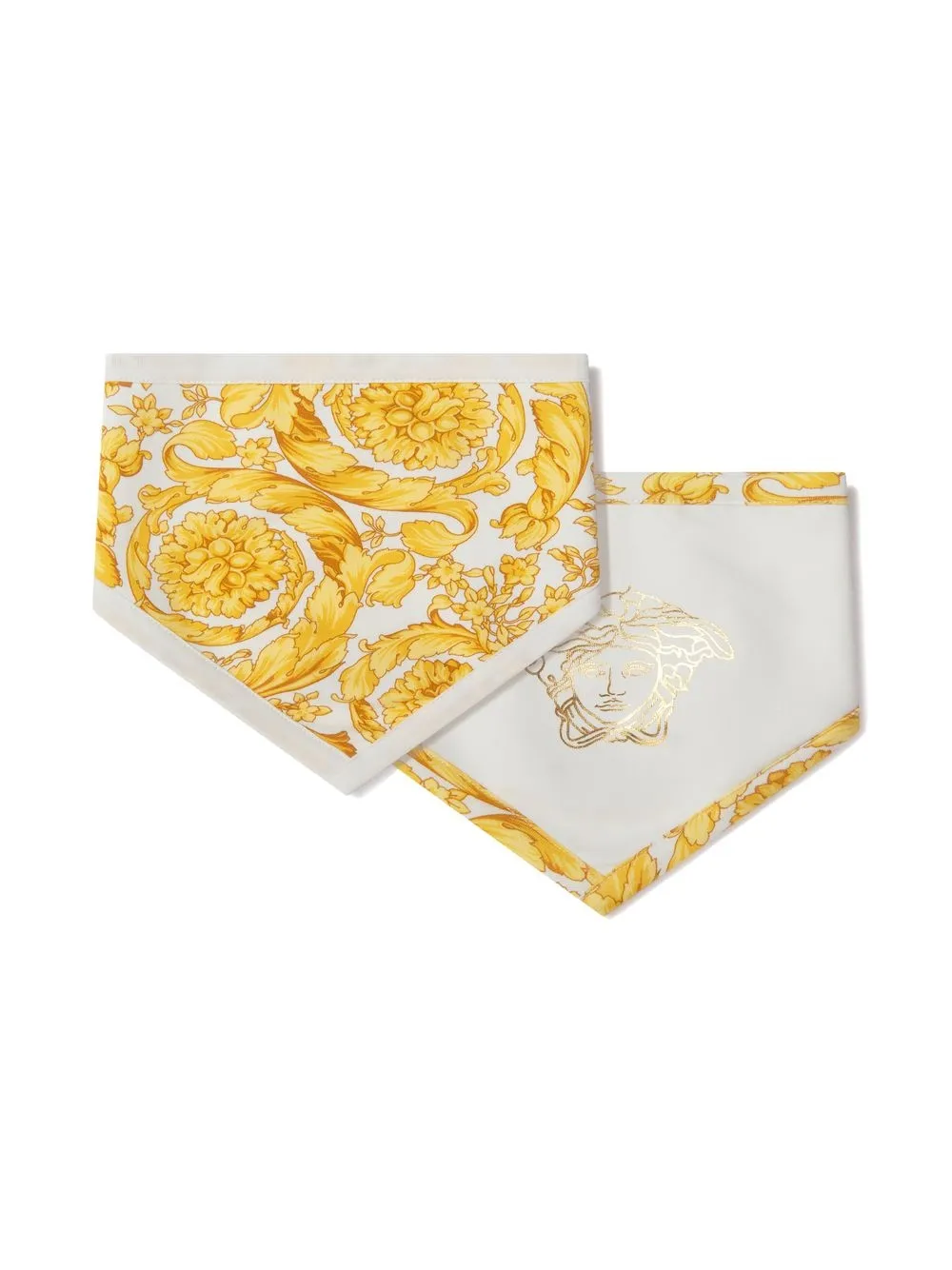 

Versace Kids pack de dos baberos con estampado Barocco - Blanco