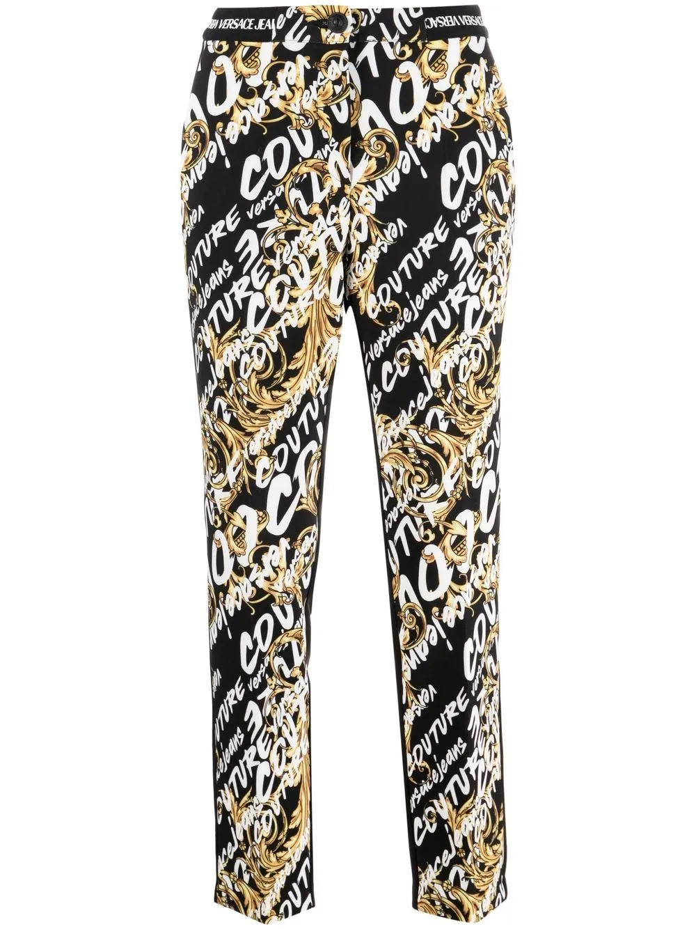 

Versace Jeans Couture pantalones skinny con estampado Brush Couture - Negro