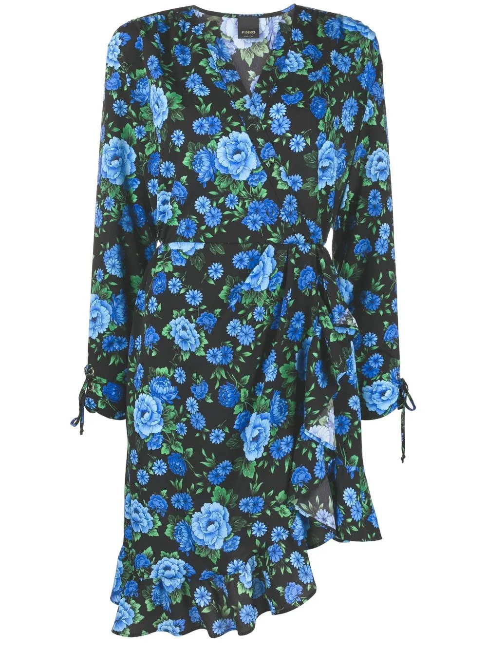 

PINKO vestido cruzado con estampado floral - Negro