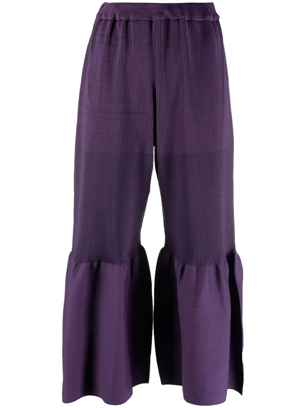 

CFCL fluted cropped knitted trousers - Purple