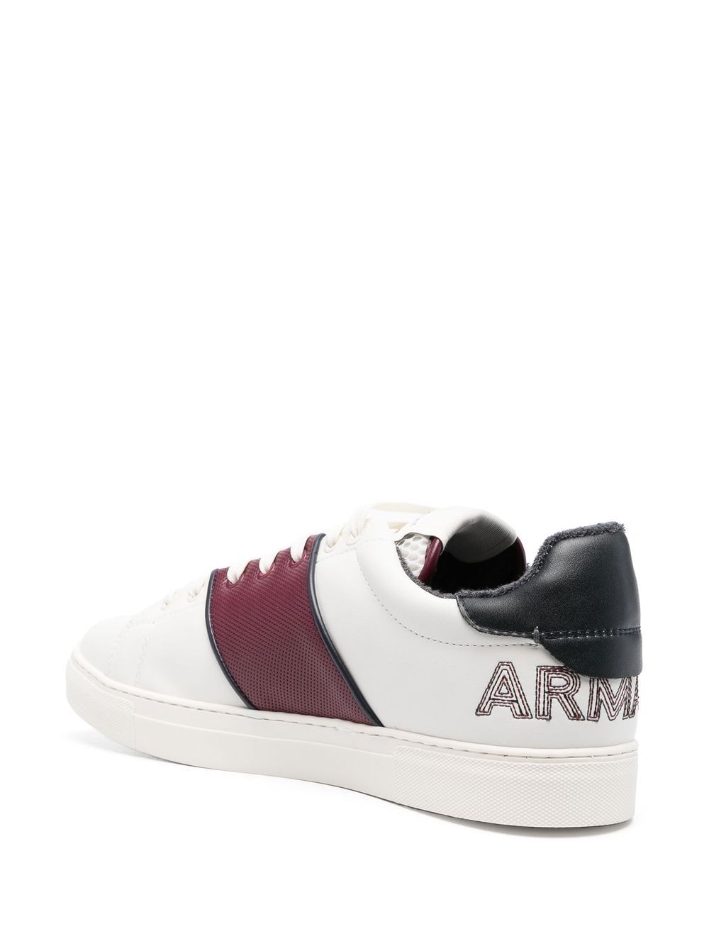 Shop Emporio Armani Leather Lo-top Sneakers In Weiss