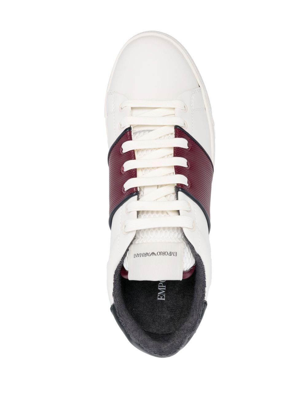 Shop Emporio Armani Leather Lo-top Sneakers In Weiss