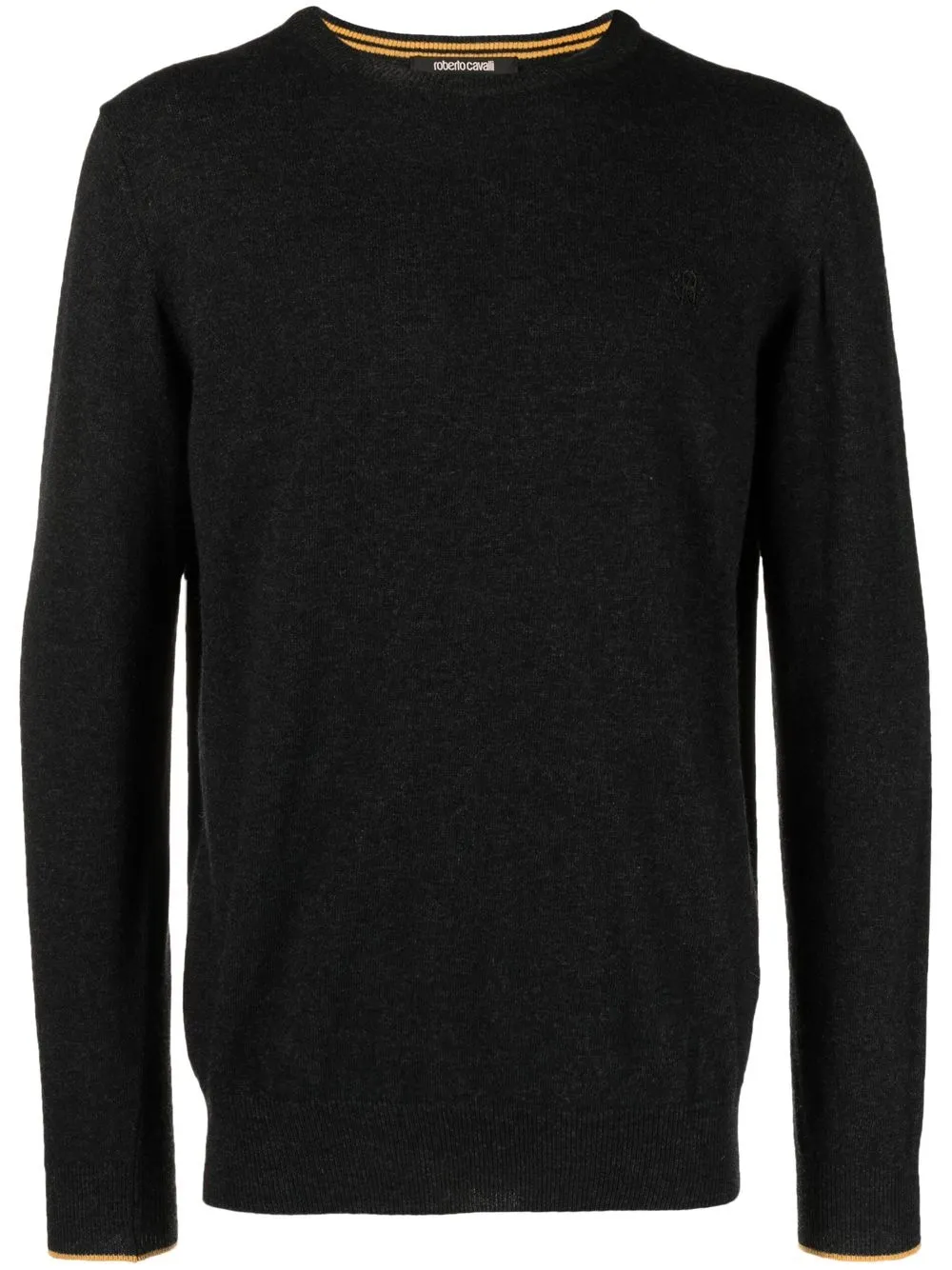 

Roberto Cavalli embroidered logo crew neck sweater - Black