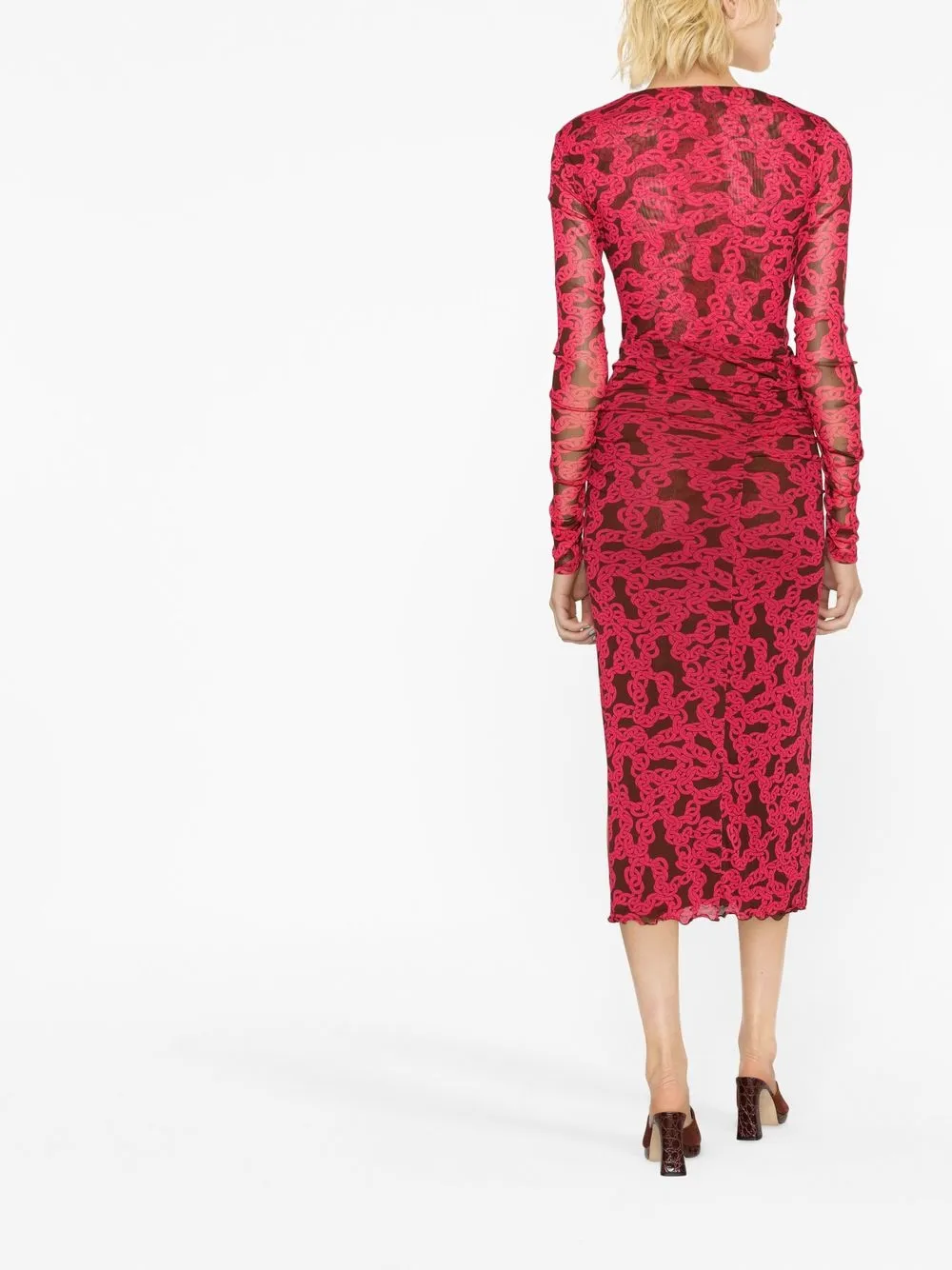 DVF Diane Von Furstenberg chainlink Print Midi Dress Farfetch