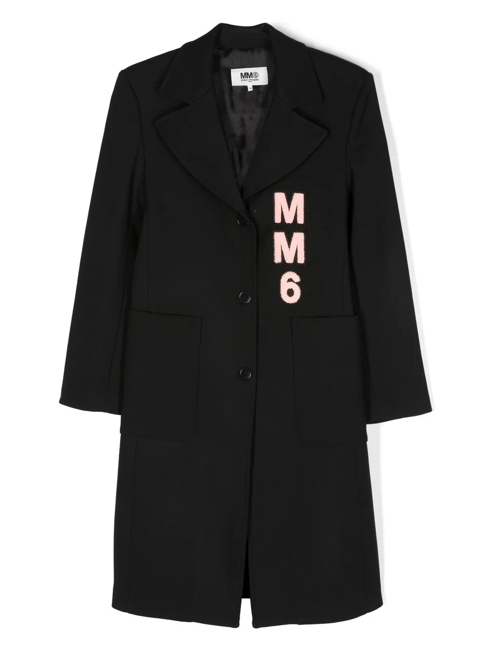 

MM6 Maison Margiela Kids abrigo con botones y logo - Negro