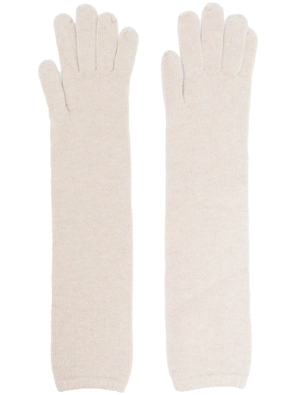 

Gentry Portofino knitted long gloves - Neutrals