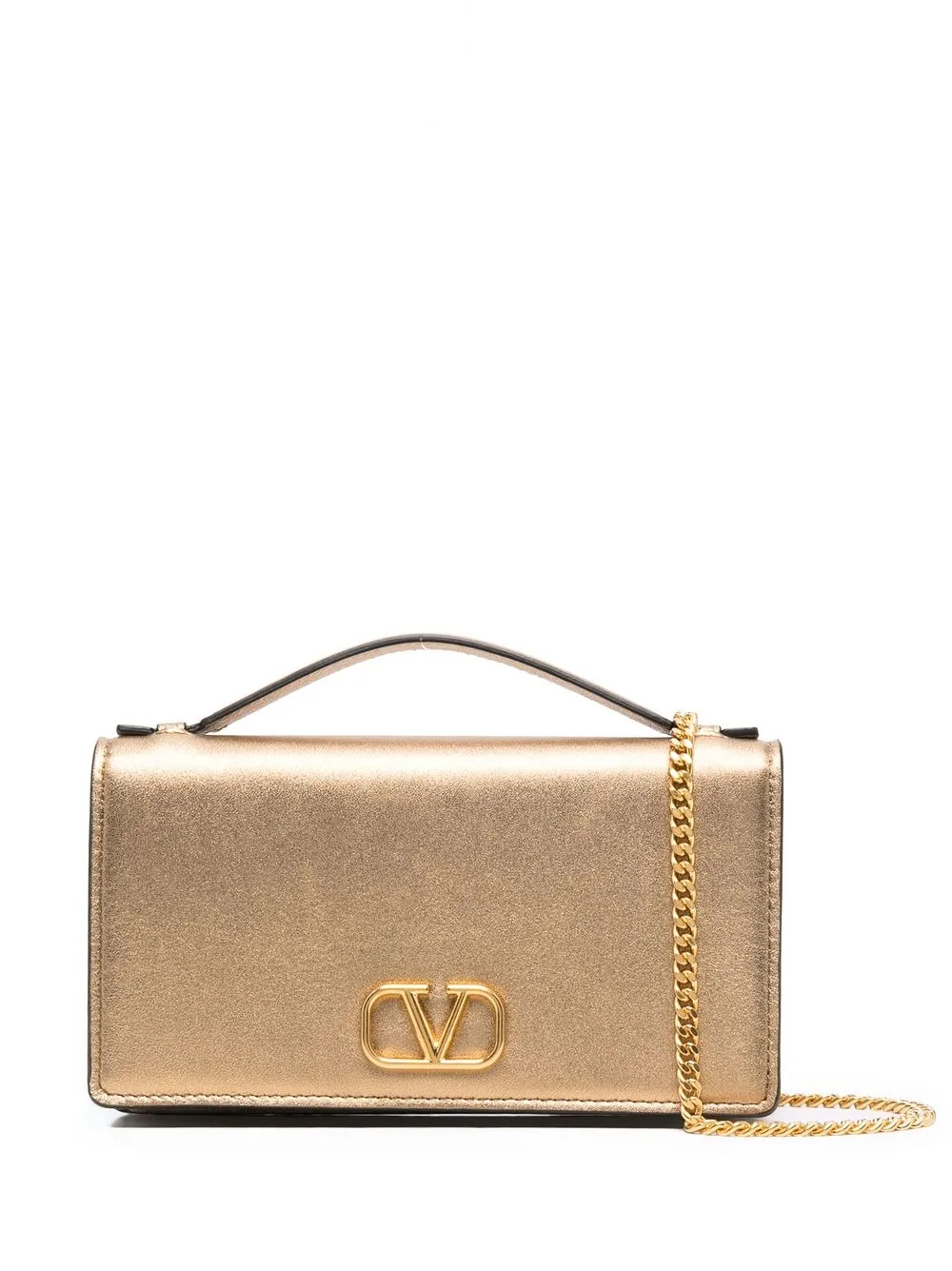 

Valentino Garavani VLogo metallic-effect shoulder bag - Yellow